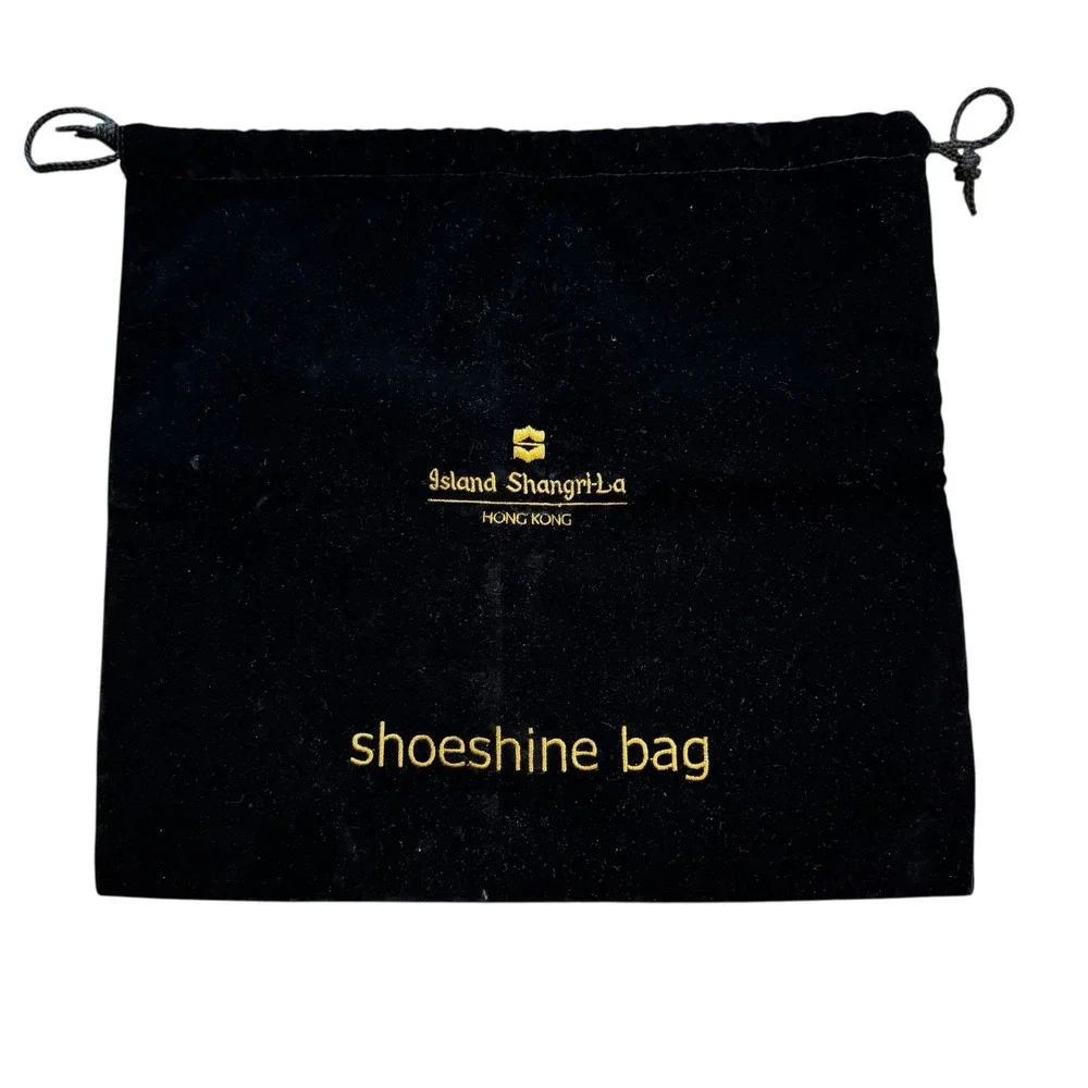 Island Shangri-La Shoe Shine Bag Velvet Drawstring Travel Storage Case Hong Kong